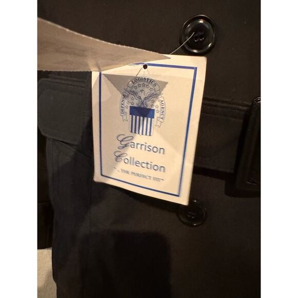 DLA Garrison Collection Unisex Size 8S Black Military Trench Coat Navy‎ Blue NWT - Picture 4 of 5